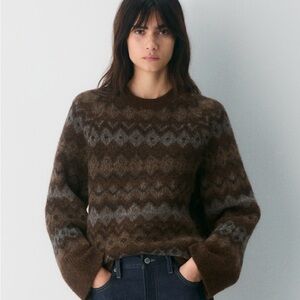Wilfred Brown and Gray Patterned Sweater from Aritzia